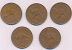 Australien 5x 1 Penny Lot von 5 Münzen Elisabeth II. (seit 1952) -