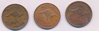 Australien 3x 1/2 Penny Lot von 3 Münzen Elisabeth II. (seit 1952) Half Penny -