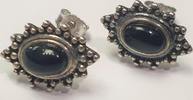 Ohrstecker mit schwarzen Steinen 925er Sterling Silber -