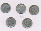 Niederlande 5x 10 Cents 5 Münzen Lot 640 er Silber -