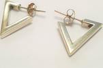 Geometrische Ohrstecker 925er Sterling Silber Länge ca, 1,8 cm -