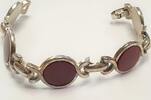 Silberarmband 835er Silber mit roten Steinen Carneol Karneol -