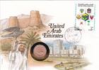 Vereinigte Arabische Emirate 5 Fils Numisbrief Münzbrief Stempel 1987 -