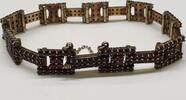 Antikes böhmische Garanatarmband Armband Granat Granatschmuck L ca. 19 cm -