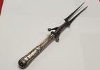 Fleischbesteck Besteck 800er Silber Fleischgabel Gabel mit Monogram -