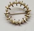 Alte 8 Karat 333er Gold Goldbrosche mit Perlen Brosche Nadel L: ca. 3,0 cm -
