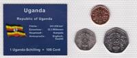 Uganda 1 5 10 Schilling Münzen Set original verschweißt -