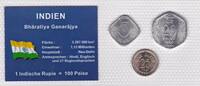 Indien 5 20 25 Paise Münzen Set original verschweißt -