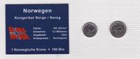 Norwegen 10 25 Ore Münzen Set original verschweißt -