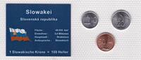 Slowakei 10 20 50 Heller Münzen Set original verschweißt -