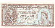 Hong Kong 1 Cent Geldschein Banknote Hongkong One Cent -
