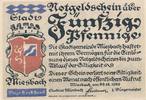 Miesbach 50 Pfennig Notgeldschein der Stadt -