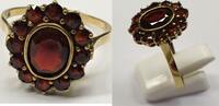 Granatschmuck 8 Karat 333er Gold Ring Granat Granatting Damenring Gelbgold -