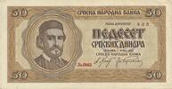 Serbien 50 Dinara Deutsche Besetzungausgaben des Zweiten Weltkrieges, Nationalbanknote -