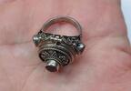 Giftring 925er Ring Silber Silberring Damenring Granat Granatring -