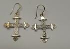 Silberohrringe Ohrringe Ohrstecker 925er Silber Silberohrringe Ohrhänger Kreuz L: 4,5 cm -