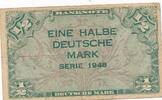 Deutschland 1/2 Mark 1948 Geldschein Banknote IV 18,00 EUR Differenzbesteuert nach §25a UStG zzgl. 3,00 EUR Versand