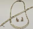 Silberset 3 Teilig Collier Armband Ohrringe 925 Silber Silbercollier Silberarmband Silberohrringe -