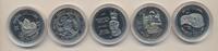 Kanada 5 versch. British Columbia Dollar in Hartplastik-Kassette und Kapsel, Token -