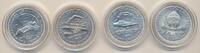 Isle of Man ONE CROWN Serie 200 Jahre Luftfahrt 4 Münzen v.Montgolfiere bis Space Shuttle -