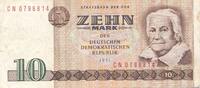 Deutschland DDR 10 Mark Geldschein Banknote Serie CN -