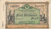 Deutschland Deutsches Reich 5 Millionen Mark Notgeldschein Notgeld RHEINISCHE STAHLWERKE in DUISBURG - MEIDERICH II -