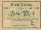Deutschland Deutsches Reich 10 Mark Notgeldschein Notgeld Stadt Worms Rheinland-Pfalz -
