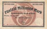 Deutschland Deutsches Reich 50 Millionen Mark Notgeldschein Notgeld Stadt Worms Rheinland-Pfalz -