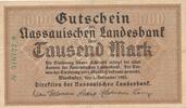 Deutschland Deutsches Reich 1000 Mark Notgeldschein Notgeld Stadt Wiesbaden Hessen -