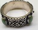 Mexico Armreif Unikat Massiver breiter Silberarmreif 925er Silber Türkis Armschmuck Sterlingsilber -
