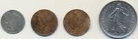 Frankreich Lot 4 Münzen 10 Centimes 1861 A,2 Centimes 1895,50 Cent.1894,5 Francs 1971 -