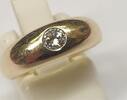 Damenring Ring 585 er Gold 14 Karat Goldring mit Brillant 0,17 Ct Brillantring Handarbeit -