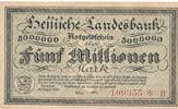Deutschland Deutsches Reich 5 Millionen Mark Notgeldschein Notgeld Darmstadt Hessen -