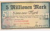 Deutschland Deutsches Reich 5 Millionen Mark Notgeldschein Notgeld Lägerdorf Kreis Steinburg Schleswig-Holstein -