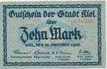 Deutschland Deutsches Reich 10 Mark Notgeldschein Notgeld Stadt Kiel Schleswig-Holstein -