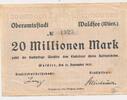 Deutschland Deutsches Reich 20 Millionen Mark Notgeldschein Notgeld Stadt Waldsee Württemberg Oberamtsstadt -