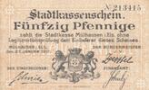 Deutschland Deutsches Reich 50 Pfennig Notgeldschein Notgeld Stadt Mühlhausen i.Els. -