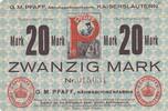 Deutschland Deutsches Reich 20 Mark Notgeldschein Notgeld G.M. Pfaff Nähmaschinenfabrik Kaiserslautern -