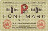 Deutschland Deutsches Reich 5 Mark Notgeldschein Notgeld G.M. Pfaff Nähmaschinenfabrik Kaiserslautern -