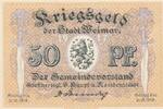 Deutschland Deutsches Reich 50 Pfennig Notgeldschein Notgeld Stadt Weimar Kriegsgeld Sachsen -