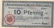Deutschland Deutsches Reich 10 Pfennig Notgeldschein Notgeld Stadt Wesel Nordrhein-Westfalen -