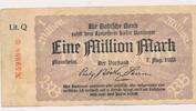 Deutschland Deutsches Reich 1 Million Mark Notgeldschein Notgeld Stadt Mannheim Baden -