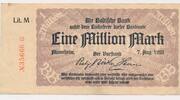 Deutschland Deutsches Reich 1 Million Mark Notgeldschein Notgeld Stadt MannheimR -