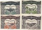 Deutschland Deutsches Reich 25 50 75 Pfennig 1 Mark, Satz Notgeldschein Notgeld Stadt Herzlake Hannover Niedersachsen 4 Scheine -