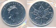 Canada 5 Dollars Münze Elisabeth II Maple Leaf Feinsilber 1 Unze in Folie -