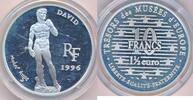 Frankreich 10 Francs (1 1/2 Euro) Münze Schätze in europäischen Museen, David Silbermünze in Plastik Kapsel -
