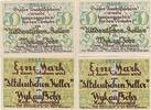 Deutschland Deutsches Reich 50 Pfennig 1 Mark , 4 Scheine Notgeld Notgeldschein Wyk auf Föhr Schleswig-Holstein 4 Scheine -