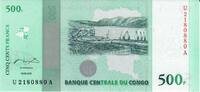 Kongo 500 Cinq Cents Francs Banknote Geldschein -