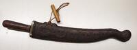 Afrika Dolch Messer Jagdmesser Säbel handarbeit mit Holzscheide unikat -