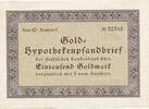 Deutschland Deutsches Reich Drittes Reich 1000 Goldmark Gold hypothekenpfandbrief hessischen landesbank -